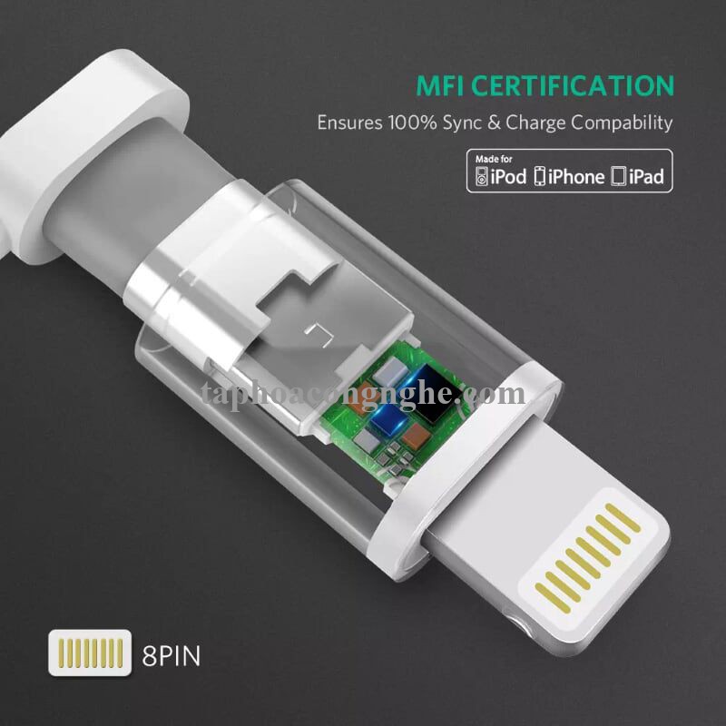 Ugreen 20747 0.5M màu Trắng Cáp sạc đa năng USB sang MicroUSB + Lightning US165 30020747
